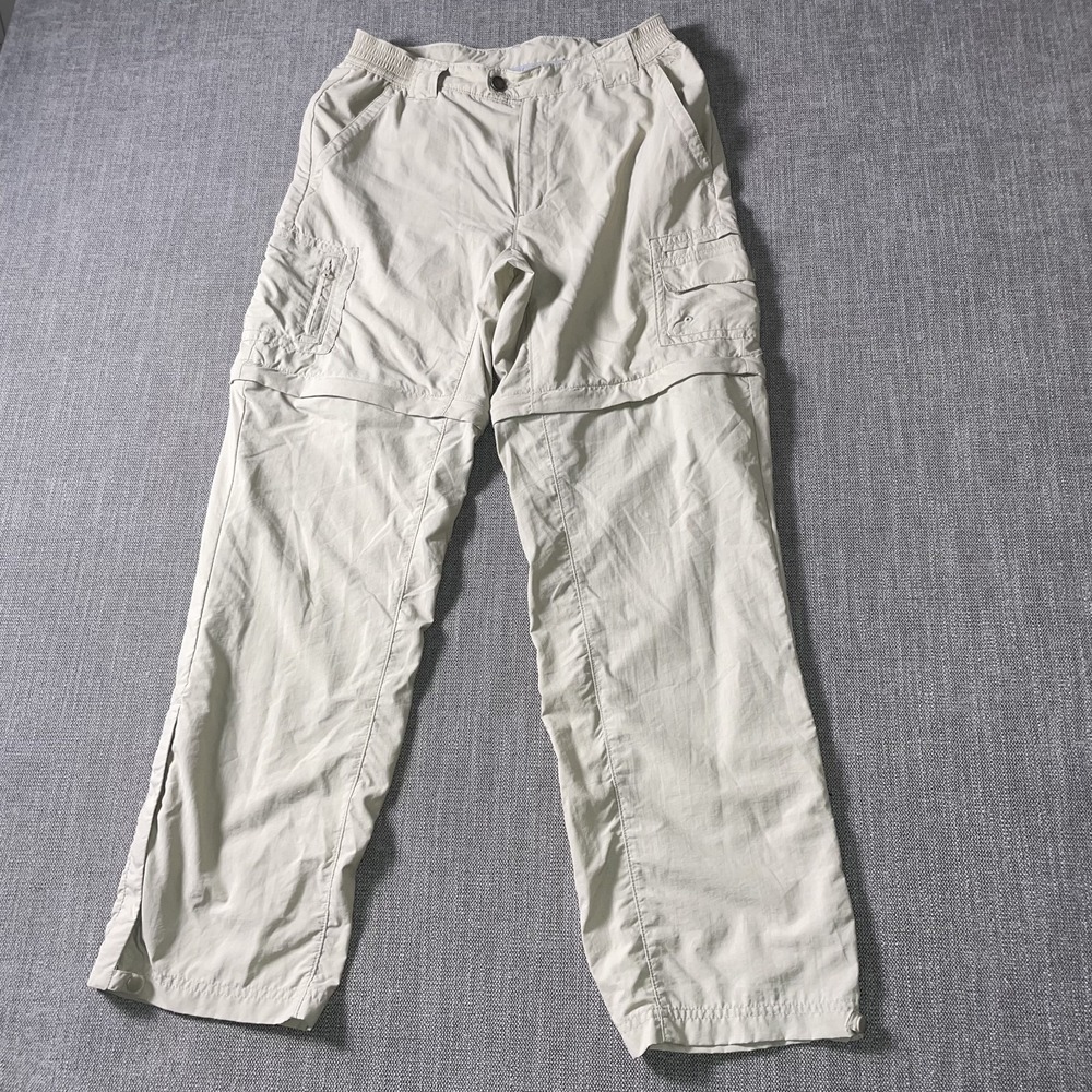 Columbia Titanium Convertible Cargo Pants Men Small Beige Cotton Utility Outdoor